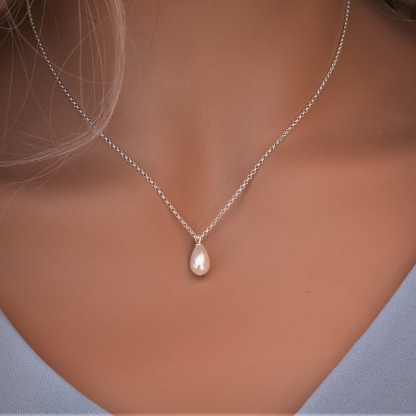 Drop Collier de perles d’eau douce pour femme, , Cadeau de Noël pour femme