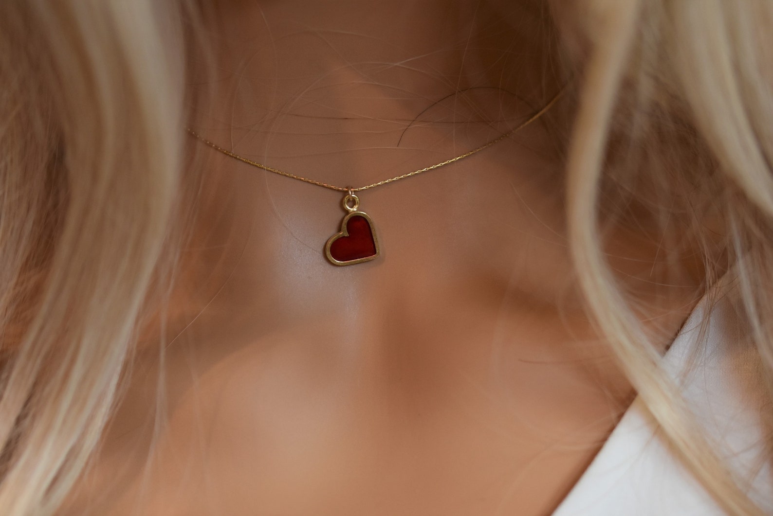 Heart Necklace, Love Necklace, Heart Choker, Heart Necklace for Women ...