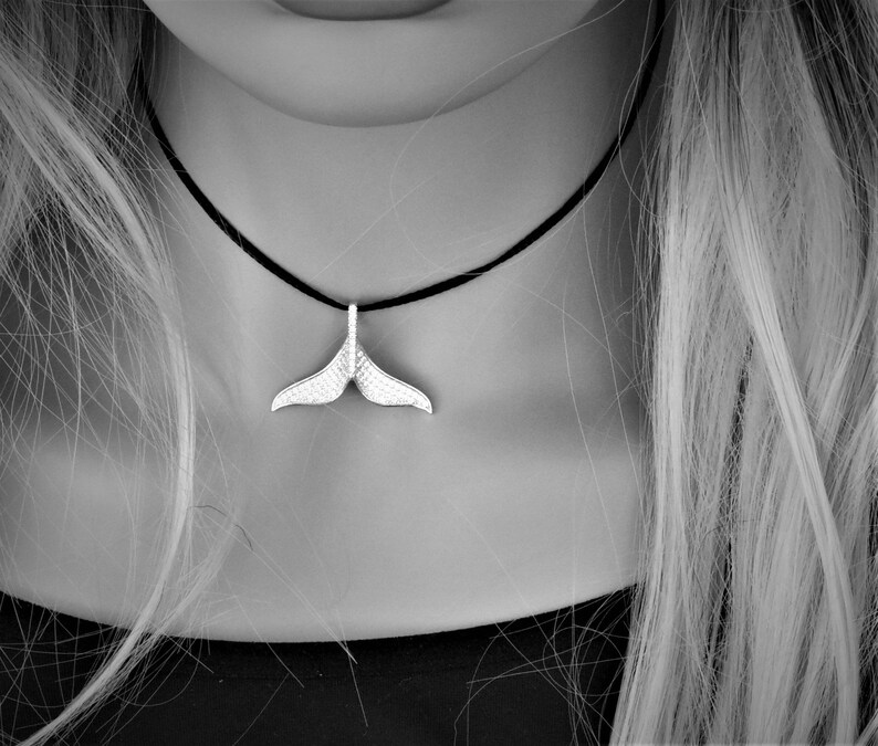 Whale Tail Pendant Silver 925 CZ Charms Love Jewelry for Etsy