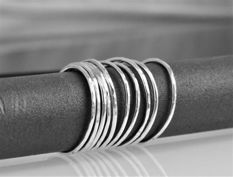 Super Thin Solid Sterling Silver 925 Stackable Rings Super | Etsy
