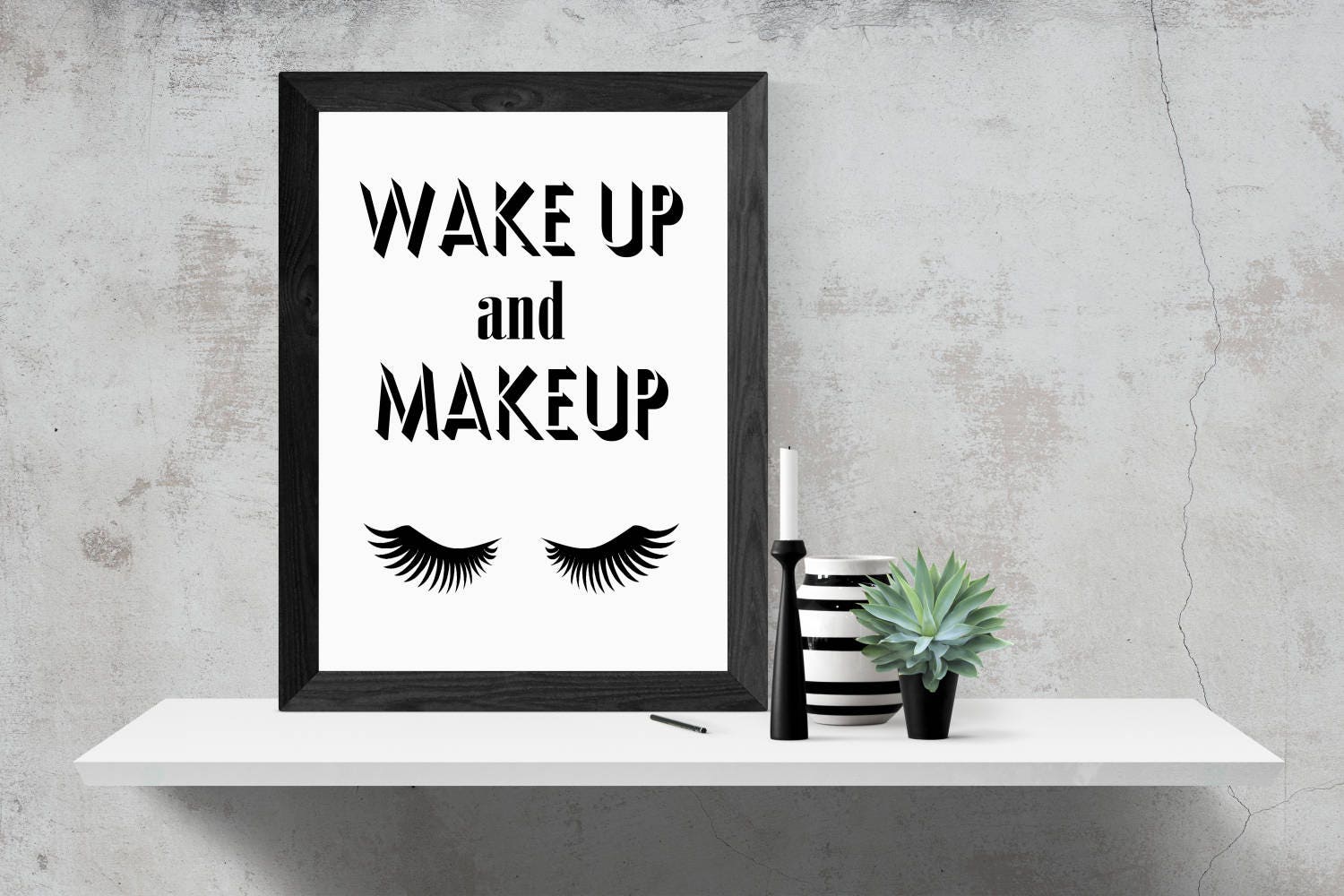 Wake Up And Make Up A4 A3 Printable Wall Art Beauty Quote  Etsy