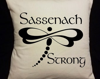 Pillow Cover, Insert Included, Sassenach Strong, Dragonfly