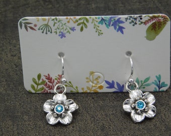 Flower shaped Silver Plated Light Green Rhine Stone