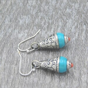 Small Tibetan Resin Pendant Earrings