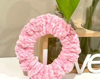 1 Pc fait à la main Crochet rose velours Scrunchies Hair Band Hair Tides