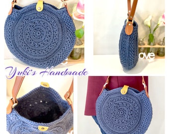 1pc Round Knitted Storage Bag, Knitted Crochet Yarn Bag, Crochet