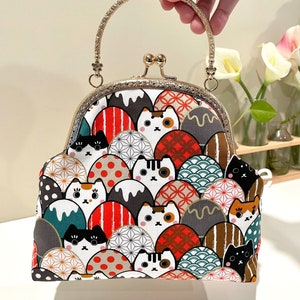 Padded Cat Lady Cluches Handbag Framed Bag Evening Bag Women Pouch Kiss Lock Bag
