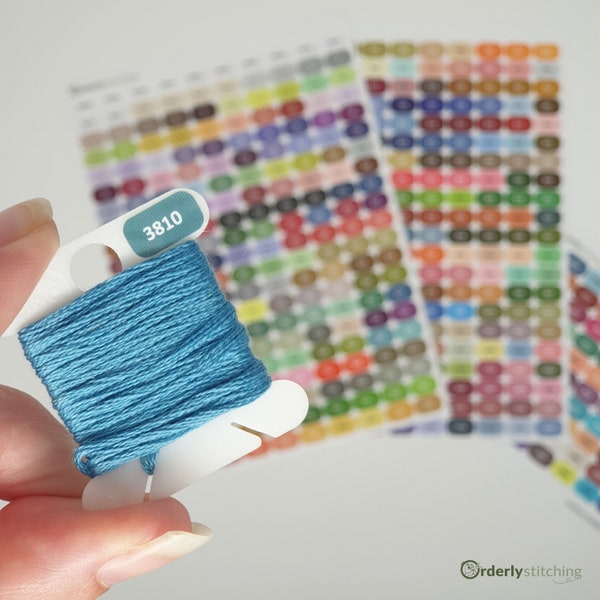 Color Bobbin Stickers or Labels for cross stitch, embroidery, or diamond painting floss or thread organisation