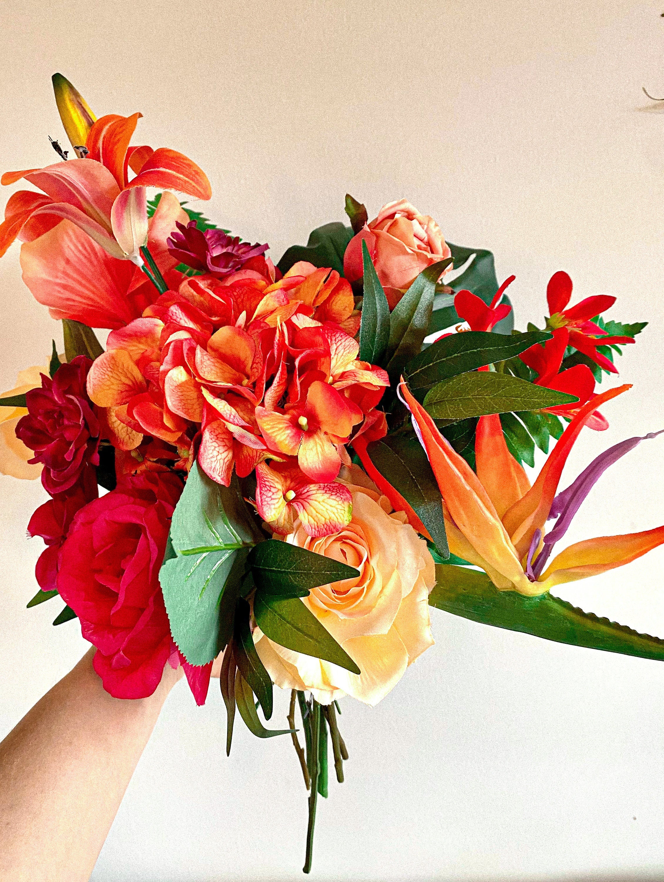 Tropical Flower Wedding Bouquet / Silk Floral Wedding Bouquet Etsy