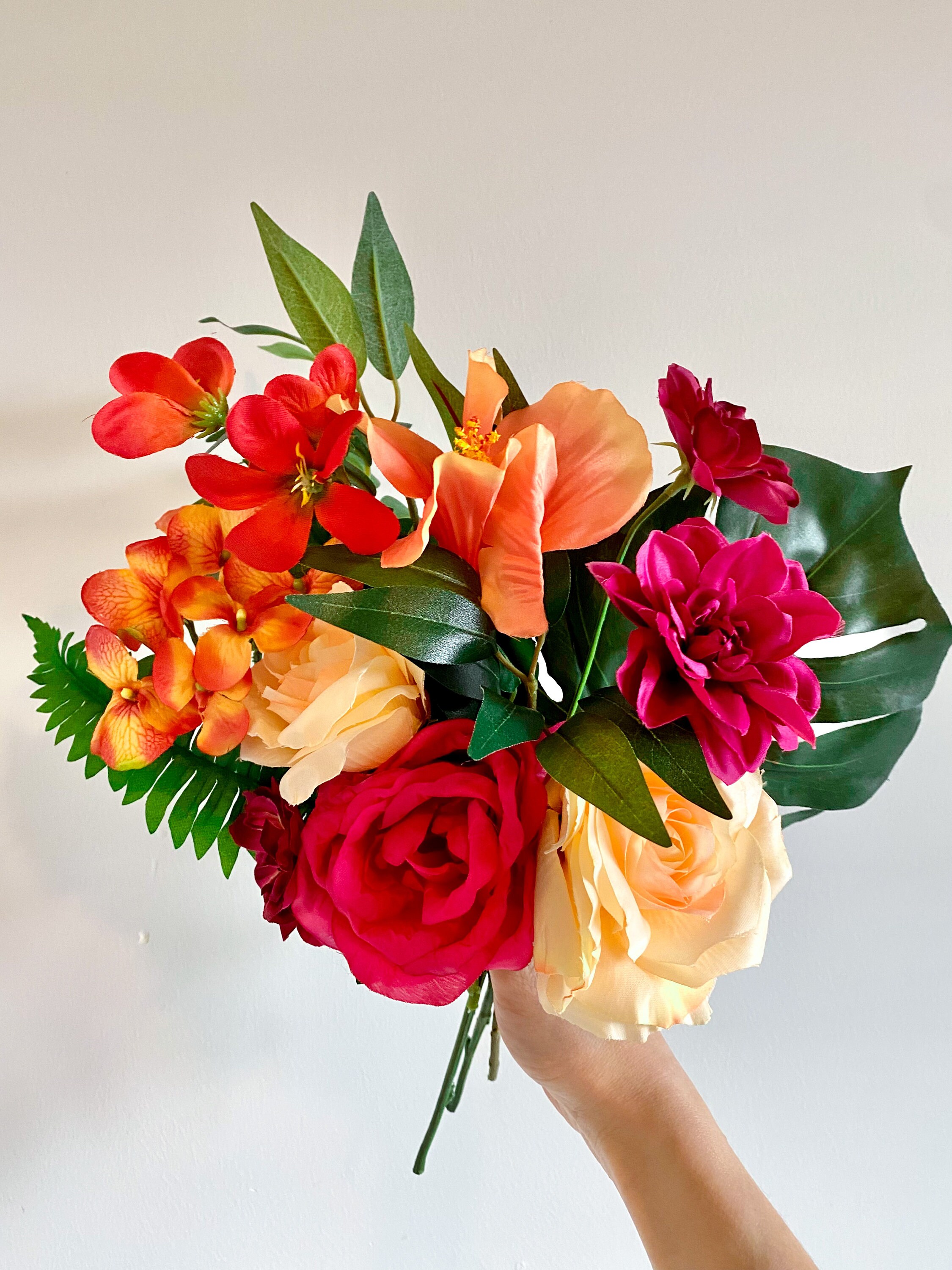 Tropical Flower Wedding Bouquet / Silk Floral Wedding Bouquet Etsy