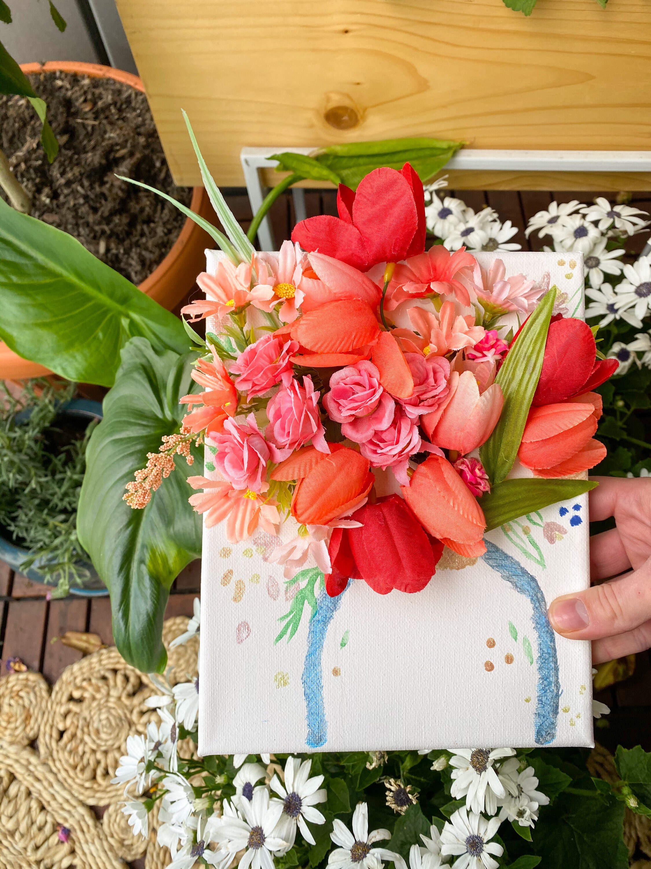 3D Floral Arrangement Canvas Etsy