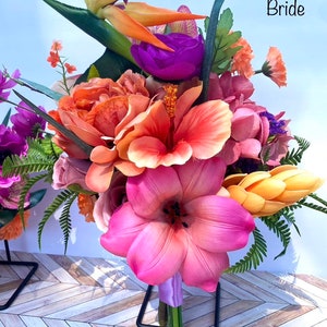 Sunset Vibrant Silk Floral Wedding Bouquet / Unique Sunset - Etsy