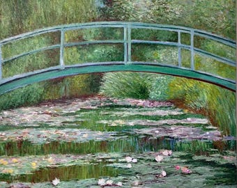 睡蓮　Bridge over a Pond of Water Lilies 模写 Monet - Bridge over a Pond of Water Lilies Poster - Water lily