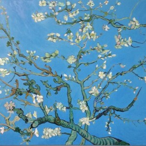 Hand Painted Vincent Van Gogh Almond Blossoms Painting Reproduction on Canvas