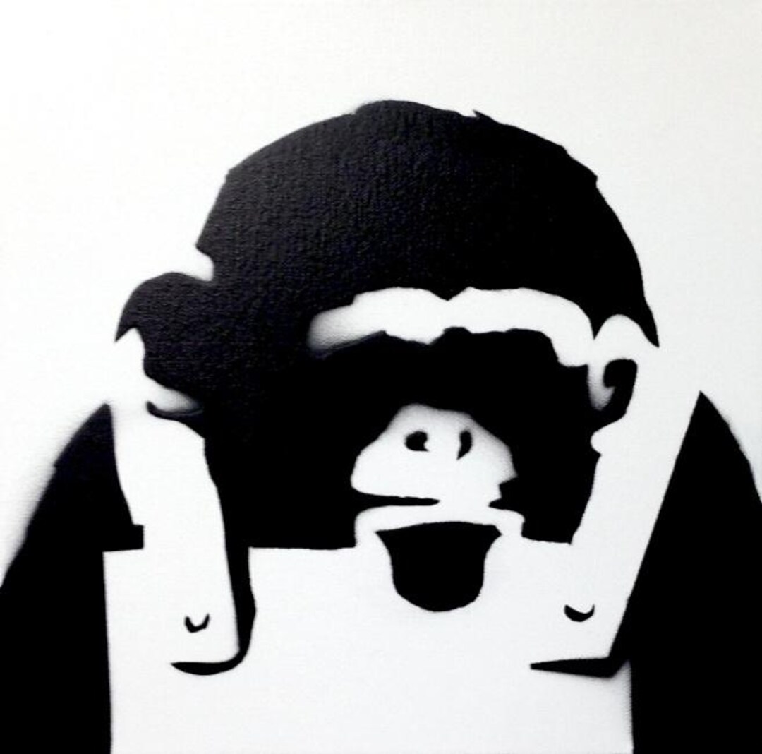 In Stock Spray Paint Stencil on Stretched Canvas 12x12x1-3/8