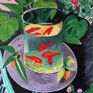 Hand Painted Henri Matisse Goldfish Painting Reproduction on