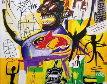 Hand Painted Contemporary Neo-expressionist Painting On Canvas