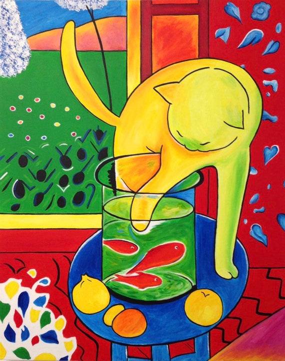 Peint A La Main Henri Matisse Le Chat Avec La Reproduction De Etsy Peint A La Main Henri Matisse Le Chat Avec La Reproduction De Etsy