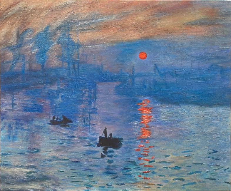 絵画 sunrise Hand Painted Claude Monet Impression Sunrise Painting Reproduction