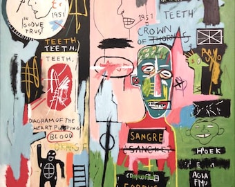 Hand Painted Contemporary Neo-expressionist Painting On Canvas