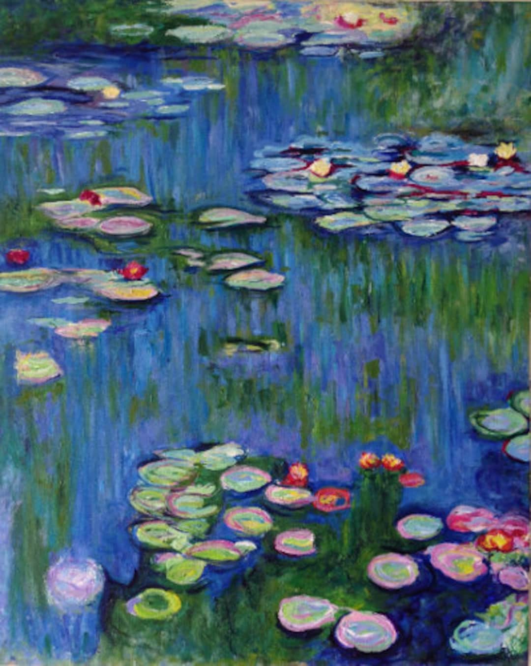 Hand Painted Claude Monet Water Lilies 1916 Painting Reproduction on Canvas  -  Canada