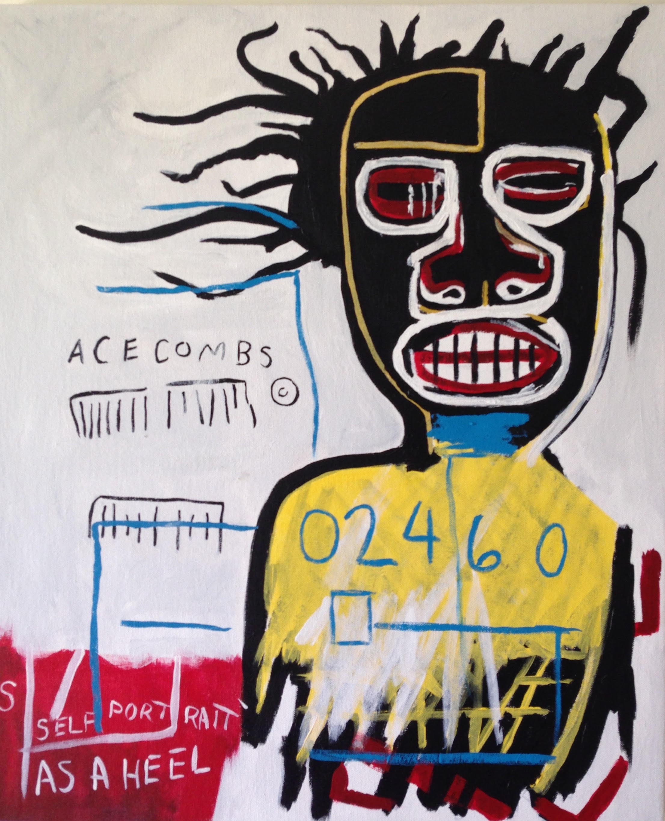 Hand Painted Jean Michel Basquiat Inspired Self Portrait As A Heel