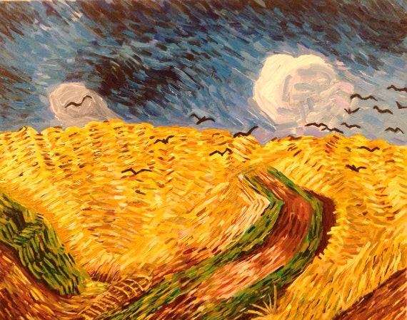 Wheat Field with Crows Hand Painted Jacket
