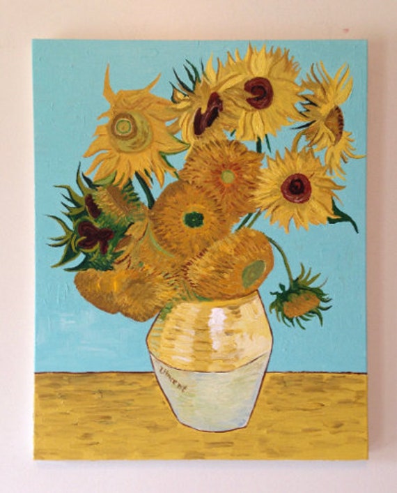 Hand Painted Vincent Van Gogh Sunflowers Painting