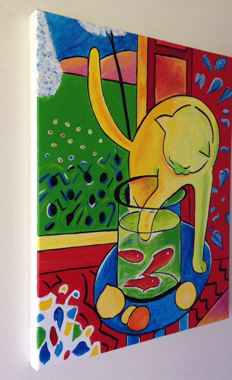 Hand Painted Henri Matisse The Cat With Red Fish Reproduction Etsy