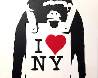 BANKSY/NOT BANKSY - Rat With Spray Cans - Original Spray Paint