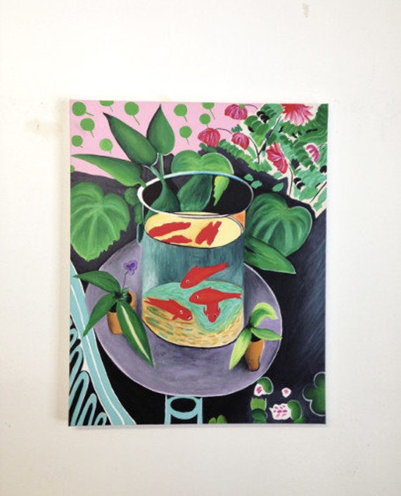 Hand Painted Henri Matisse Goldfish Painting Reproduction on