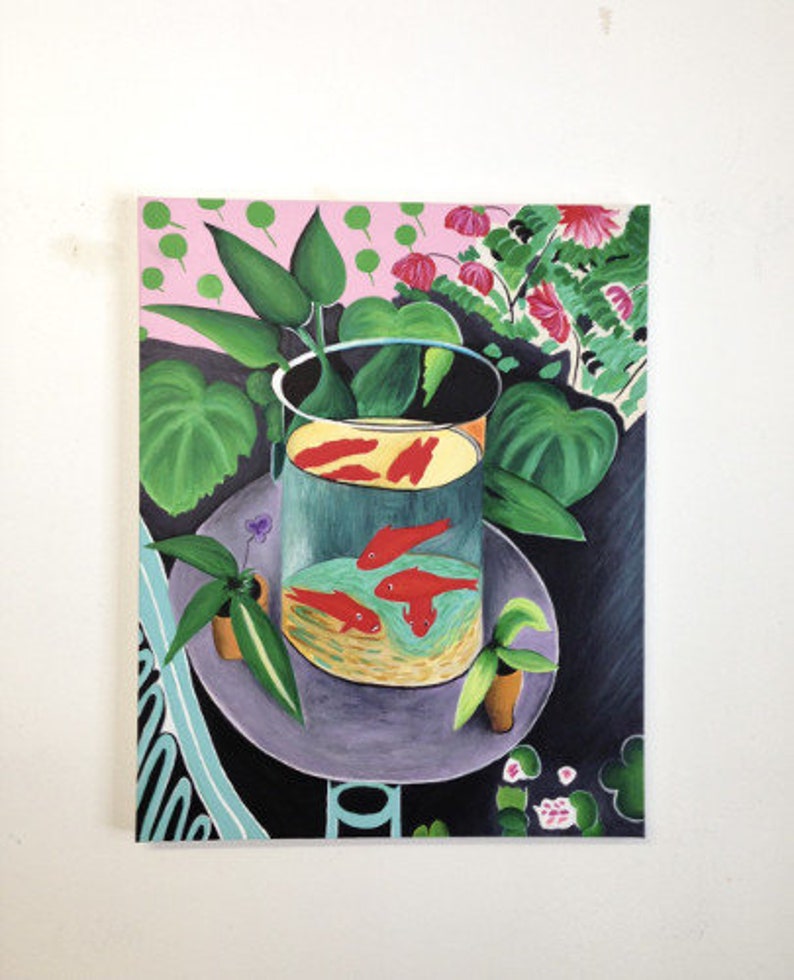 Hand Painted Henri Matisse Goldfish Painting Reproduction on image 2
