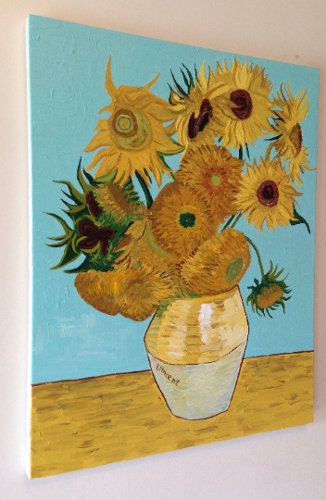 Hand Painted Vincent Van Gogh Sunflowers Painting Reproduction