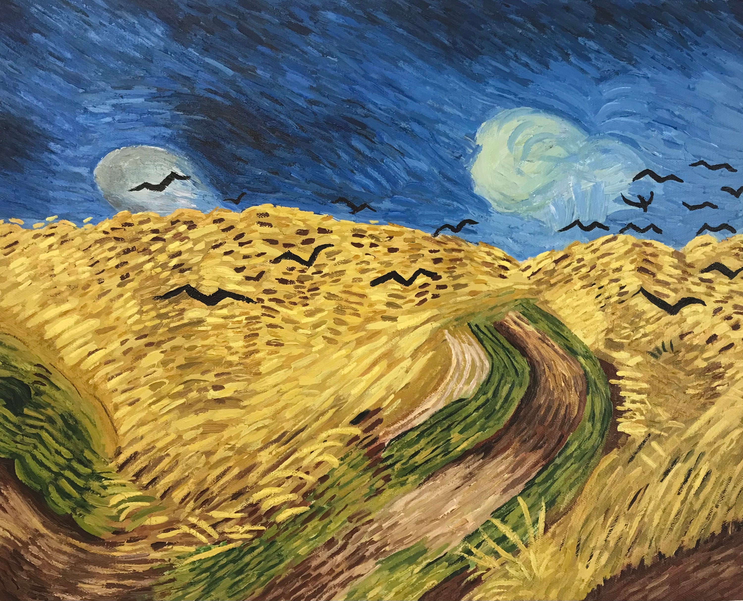 Wheat Field With Crows - Van Gogh Cross Stitch Pattern - Cross Stitch