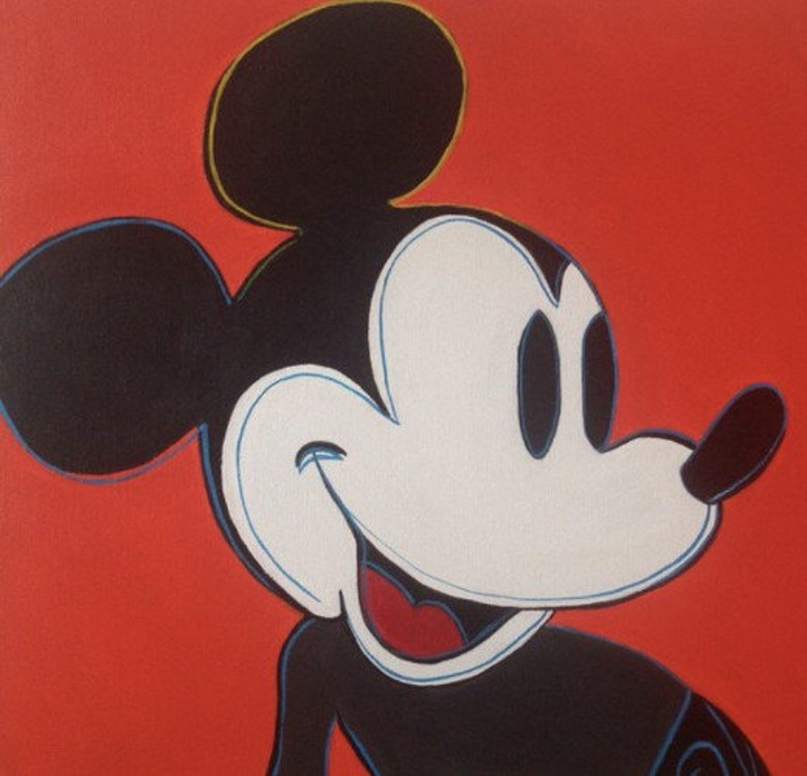 Pintura de Mickey Mouse roja pintada a mano sobre lienzo - Etsy México