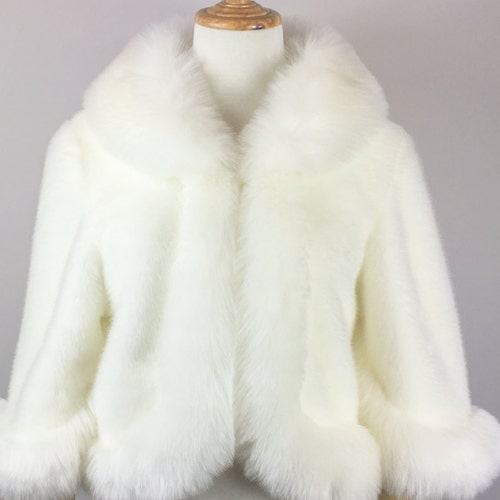 Light Ivory Faux Fur Coat Ivory Fur Jacket Bridal Fur Coat - Etsy