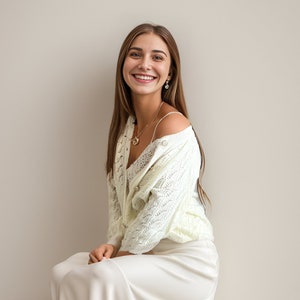 Ivory / Cream Wedding Cardigan, Knitted Bridal Jacket, Soft Sweater, French Style Cardigan, Bridal Sweater, Bridal Cover-Up, French Wedding