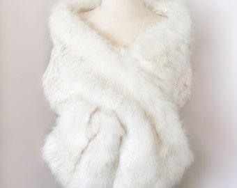 off white fur shawl