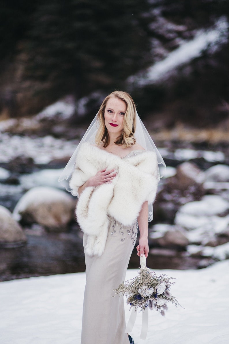 ivory fur wrap