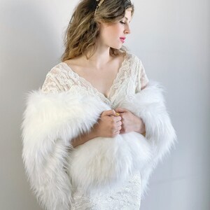 On Sale: Warm Faux Fur Bridal Shawl for Winter Weddings