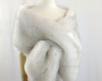 Light Grey Silver With Black Tips Fur Shawl, Wrap, Wedding Fur