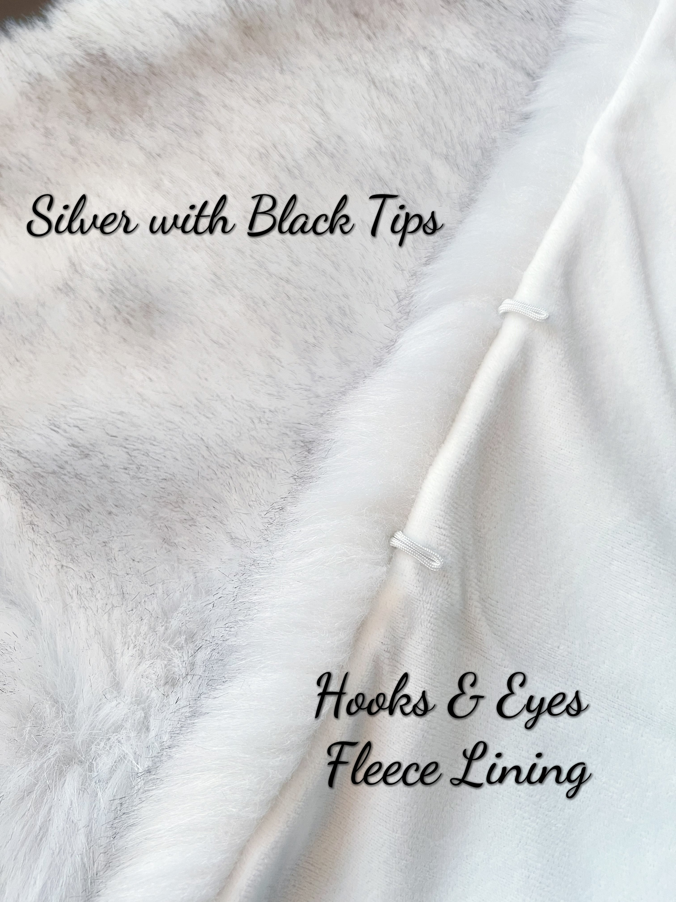 Light Grey / Silver With Black Tips Fur Shawl Wedding Fur - Etsy Denmark