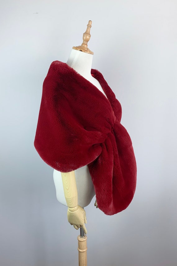Buy Burgundy Wine Red Faux Fur Bridal Wrap Bridal Faux Fur Stole Fur Shawl Cape Bridesmaid Gift Winter Wedding Gift audrey Win05 Online in India Etsy
