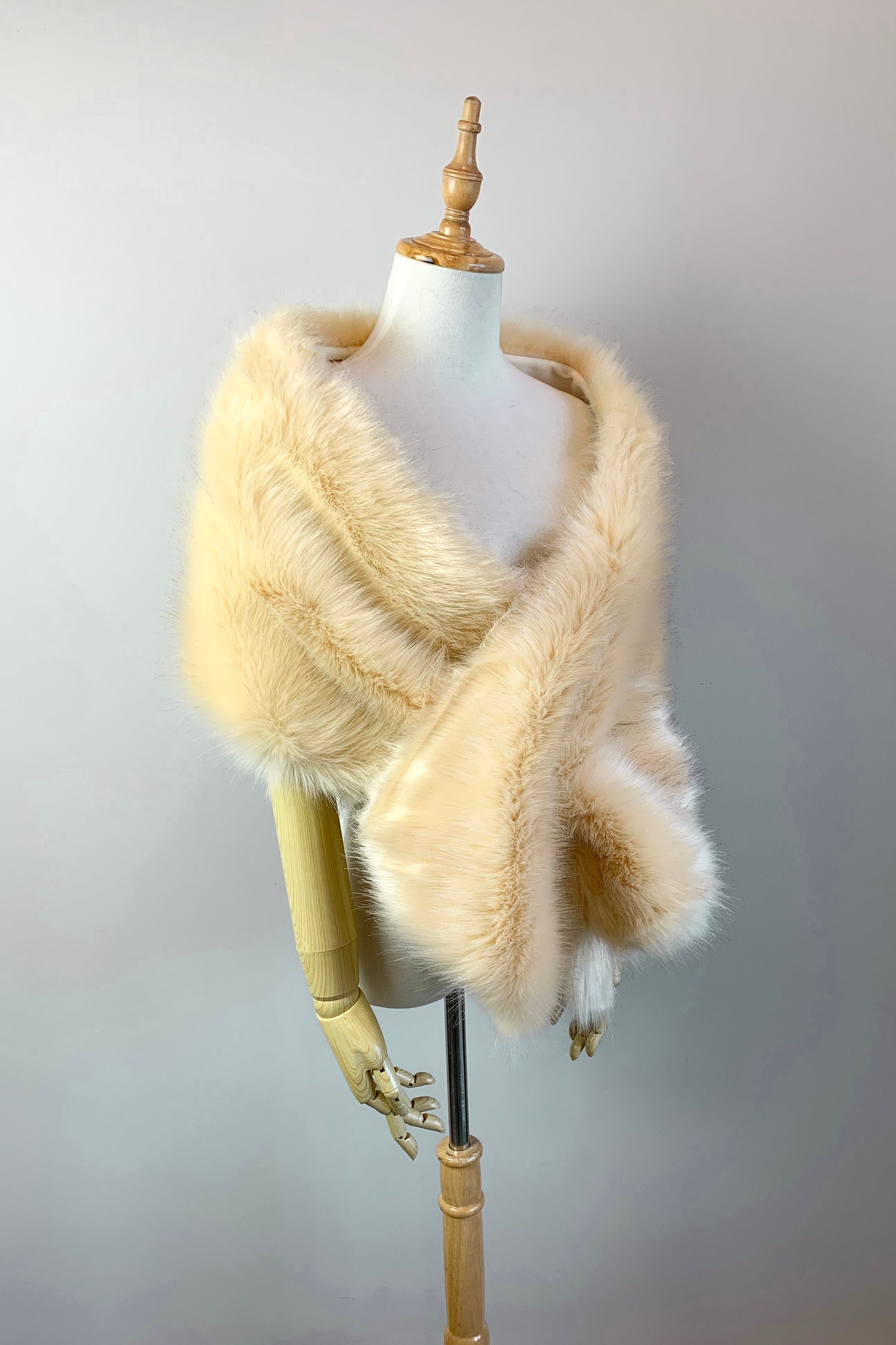 Gold fur shawl Clearance