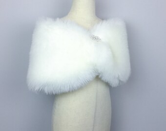 Light Ivory Flower Girl Faux Fur Wrap, Shawl (kid Wht01) - Etsy