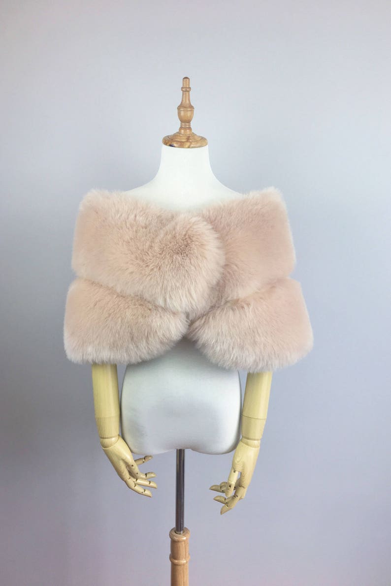 beige fur wrap