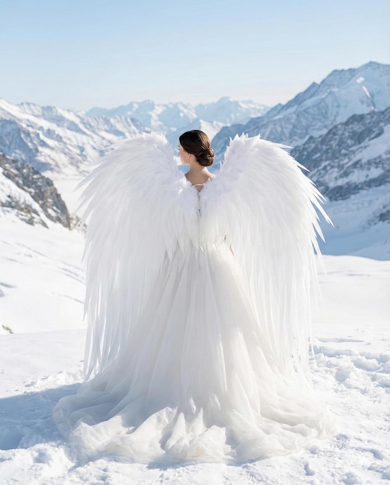 Groe Weie Knstliche Feder Engel Flgel, Hochzeit Cosplay Kostm,  Verstellbar - Etsy.de