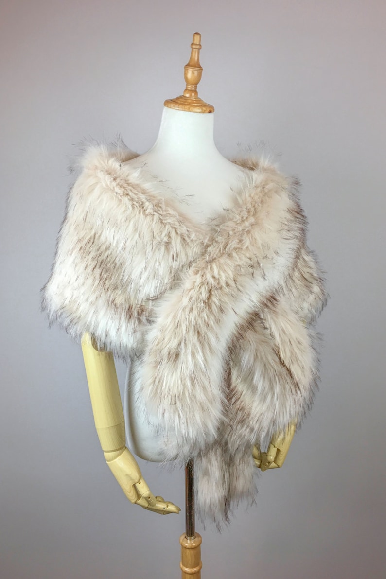 blush fur wrap