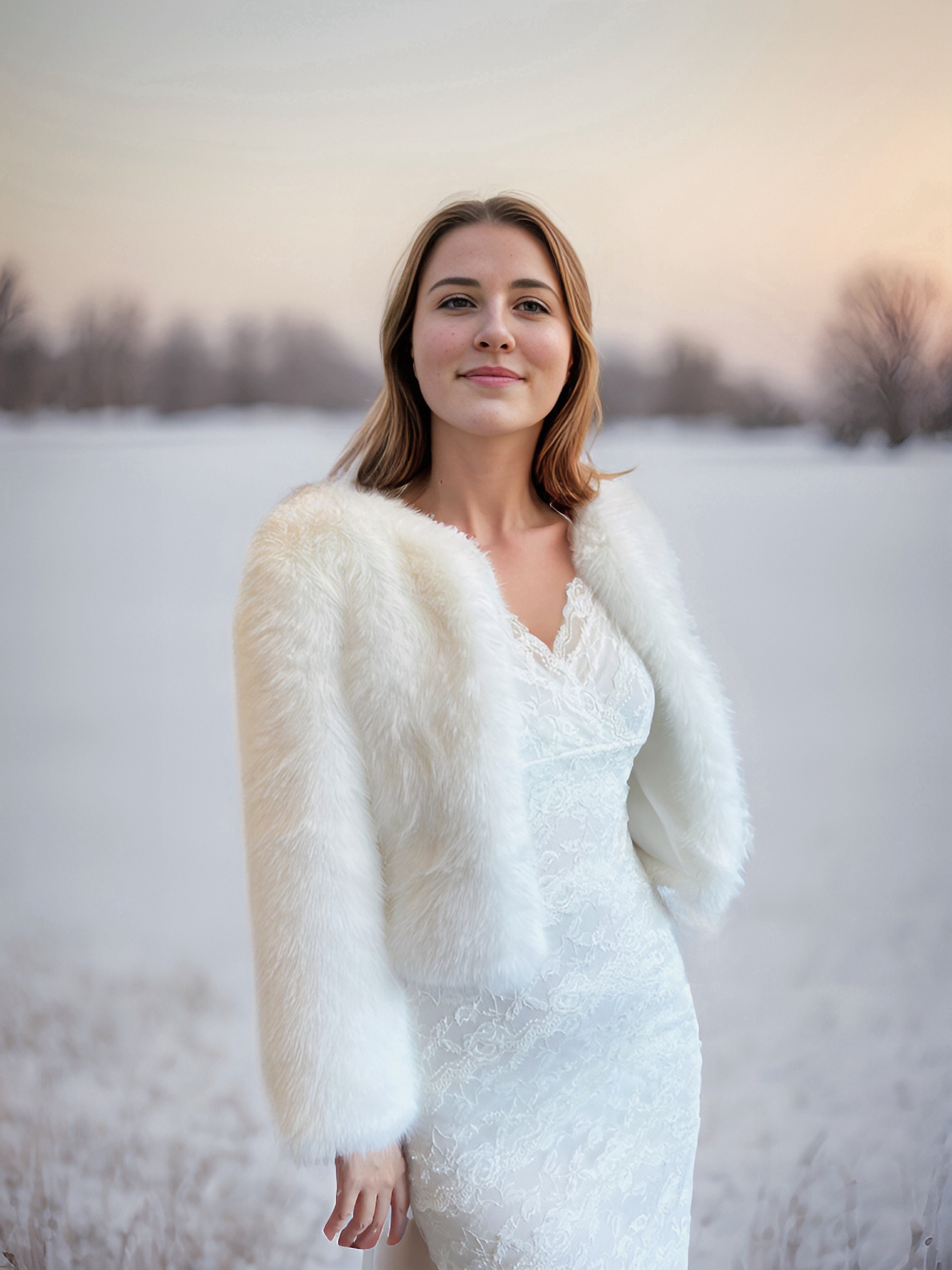Ivory Faux Fur Coat, Ivory Fur Jacket, Bridal Fur Coat, Faux Fur Bolero Ivory Faux Fur Coat, Ivory Fur Jacket, Bridal Fur Coat, Faux Fur Bolero