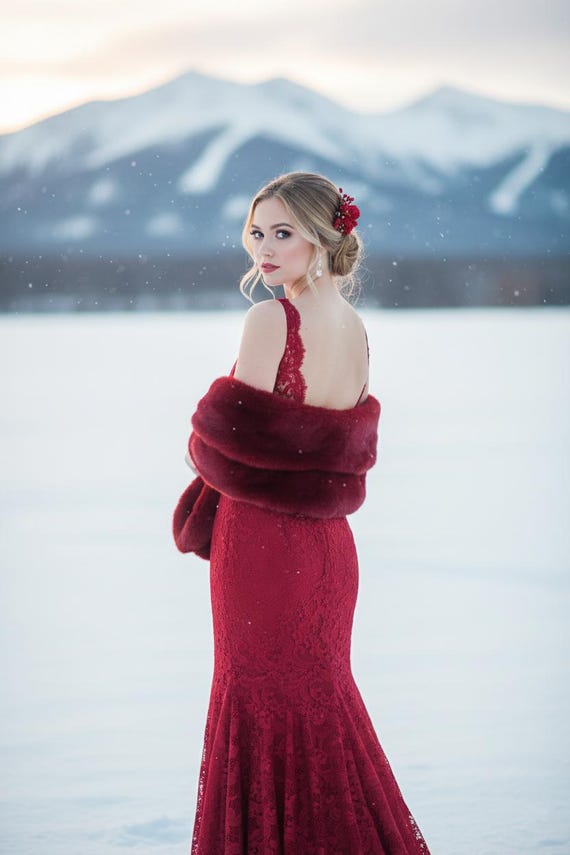 burgundy fur dress Karleigh Faux Fur Knit Maxi Dress - Plum main image 0